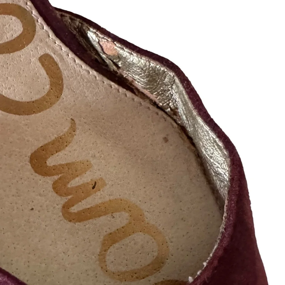 Sam Edelman Burgundy Suede Lace Up Caged Pointed Toe Pumps Heels US 9M EUR 40
